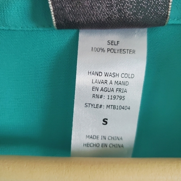 Moon Collection Womens Teal Green Long Sleeves Collared Sheer Blouse Top Size S - Picture 5 of 6